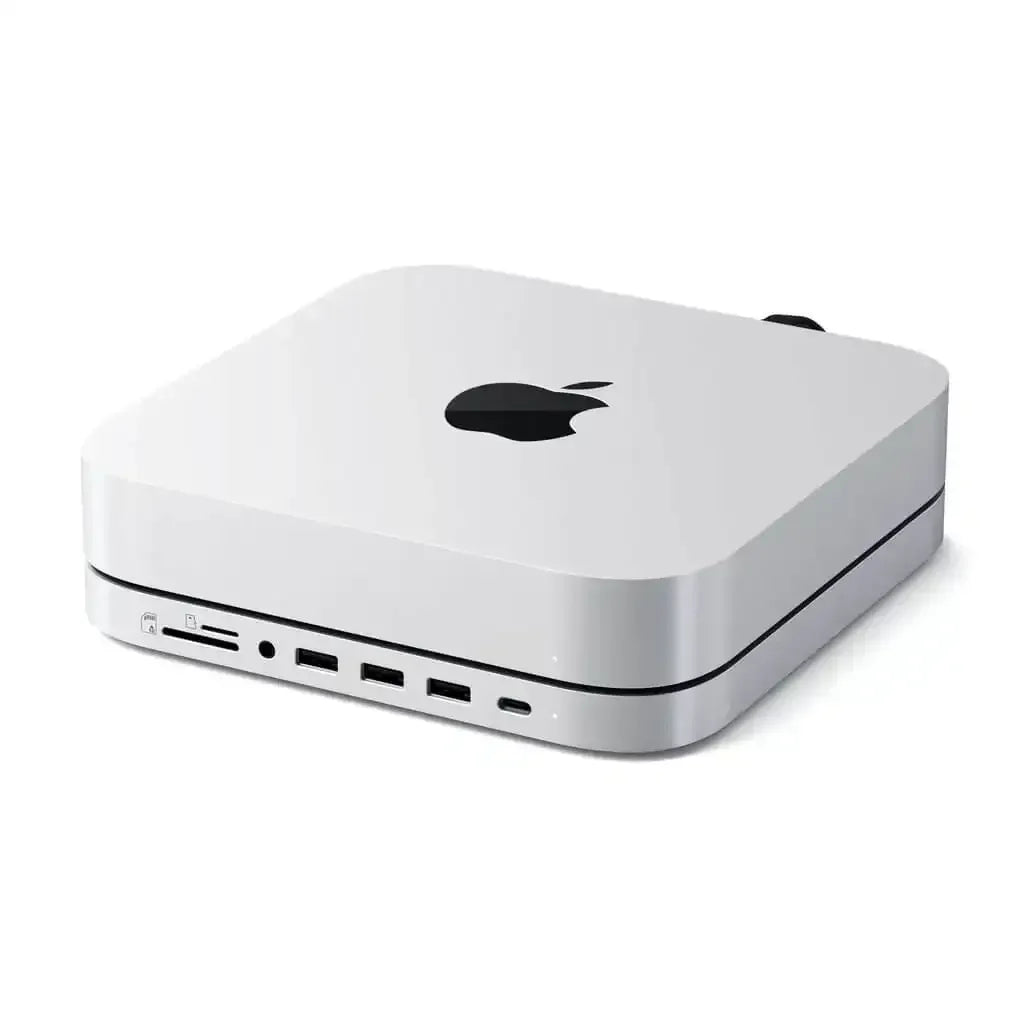 Stojak hub do Mac Mini z kieszenią na SSD, porty USB i czytnik kart, akcesoria biurowe
