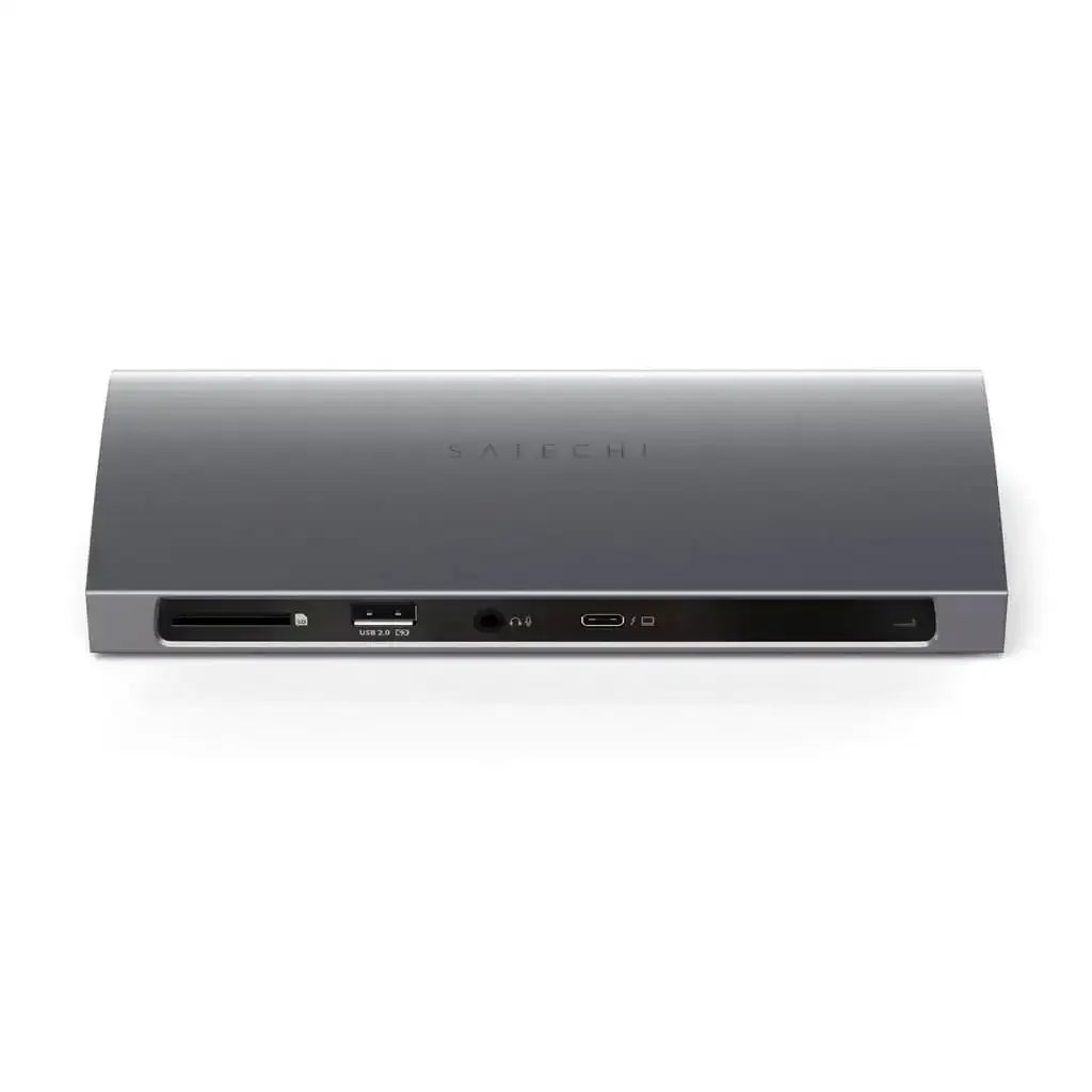 Stacja dokująca Thunderbolt 4, porty USB-C, USB-A, czytnik kart, akcesorium biurowe