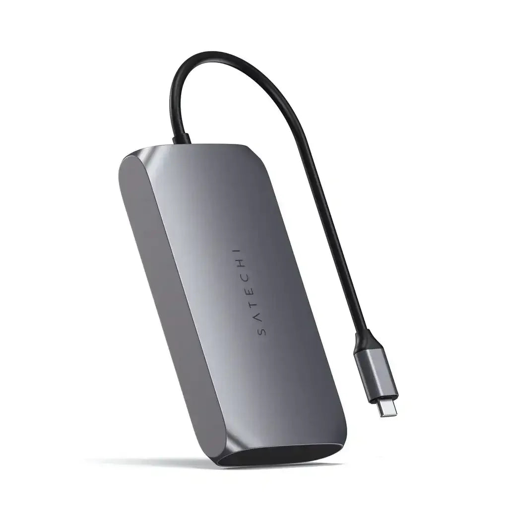 Adapter USB-C z wieloma portami, eleganckie wykończenie, kabel podłączeniowy