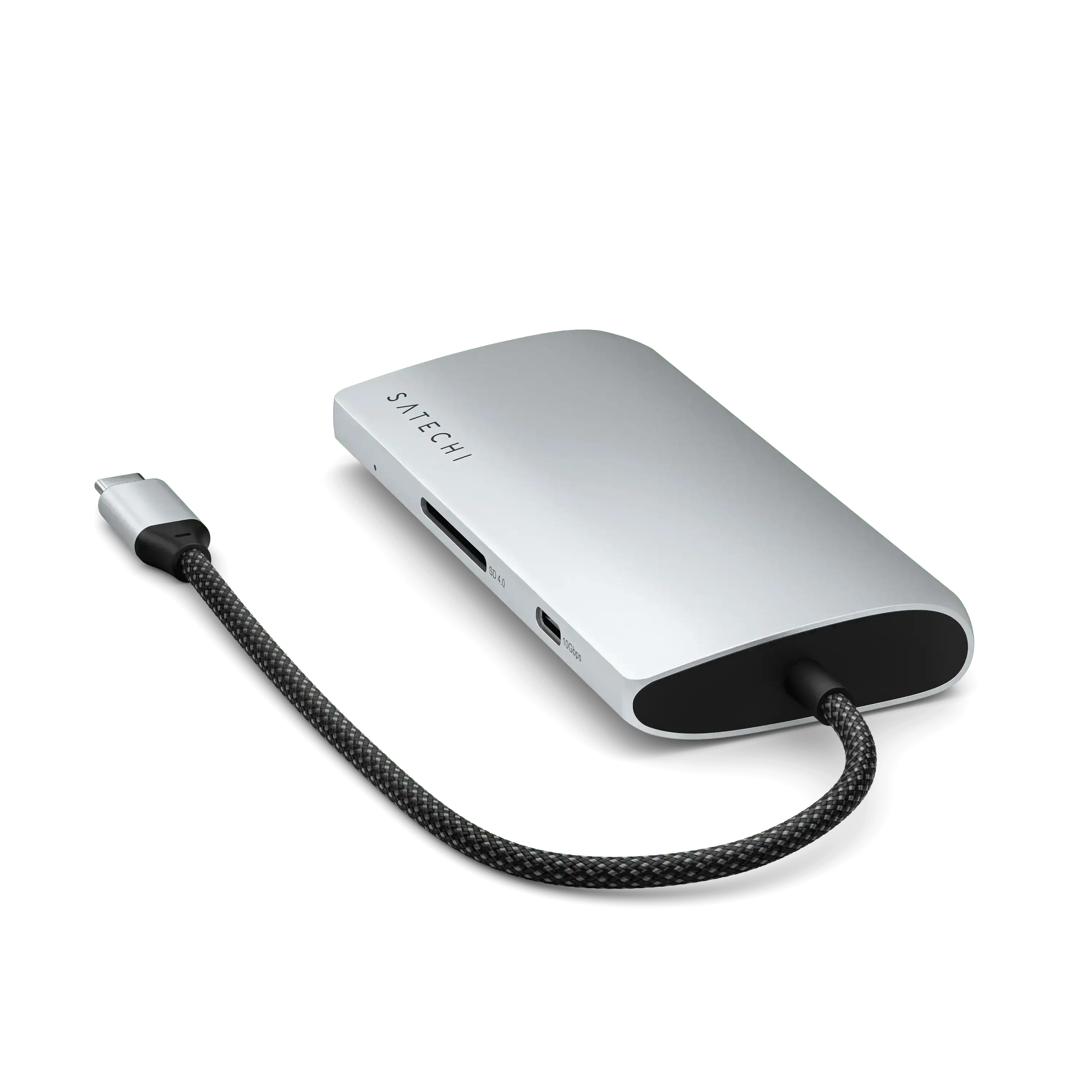 aluminiowy adapter USB-C wieloportowy z ethernetem, wejściami na karty SD i HDMI