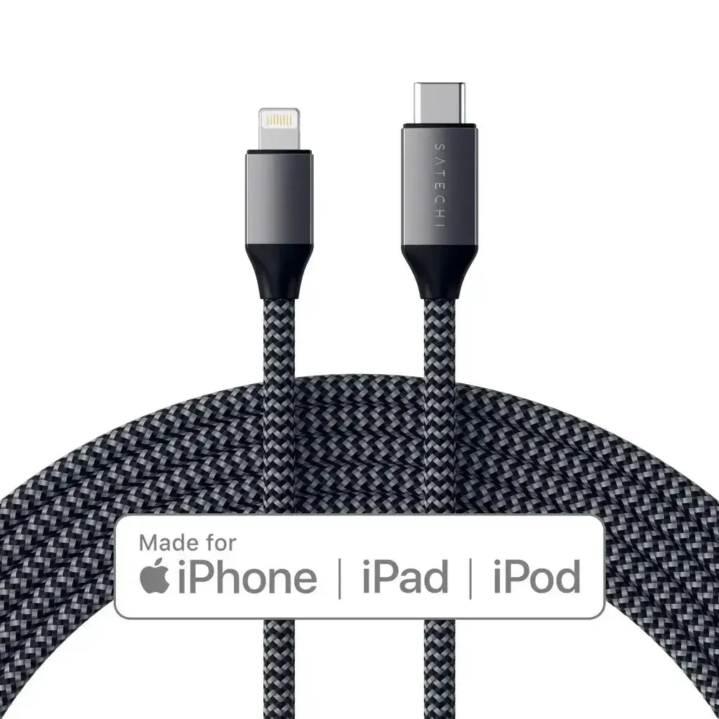 Oplotowany kabel USB-C do Lightning, certyfikowany do iPhone, iPad, iPod, akcesoria biurowe