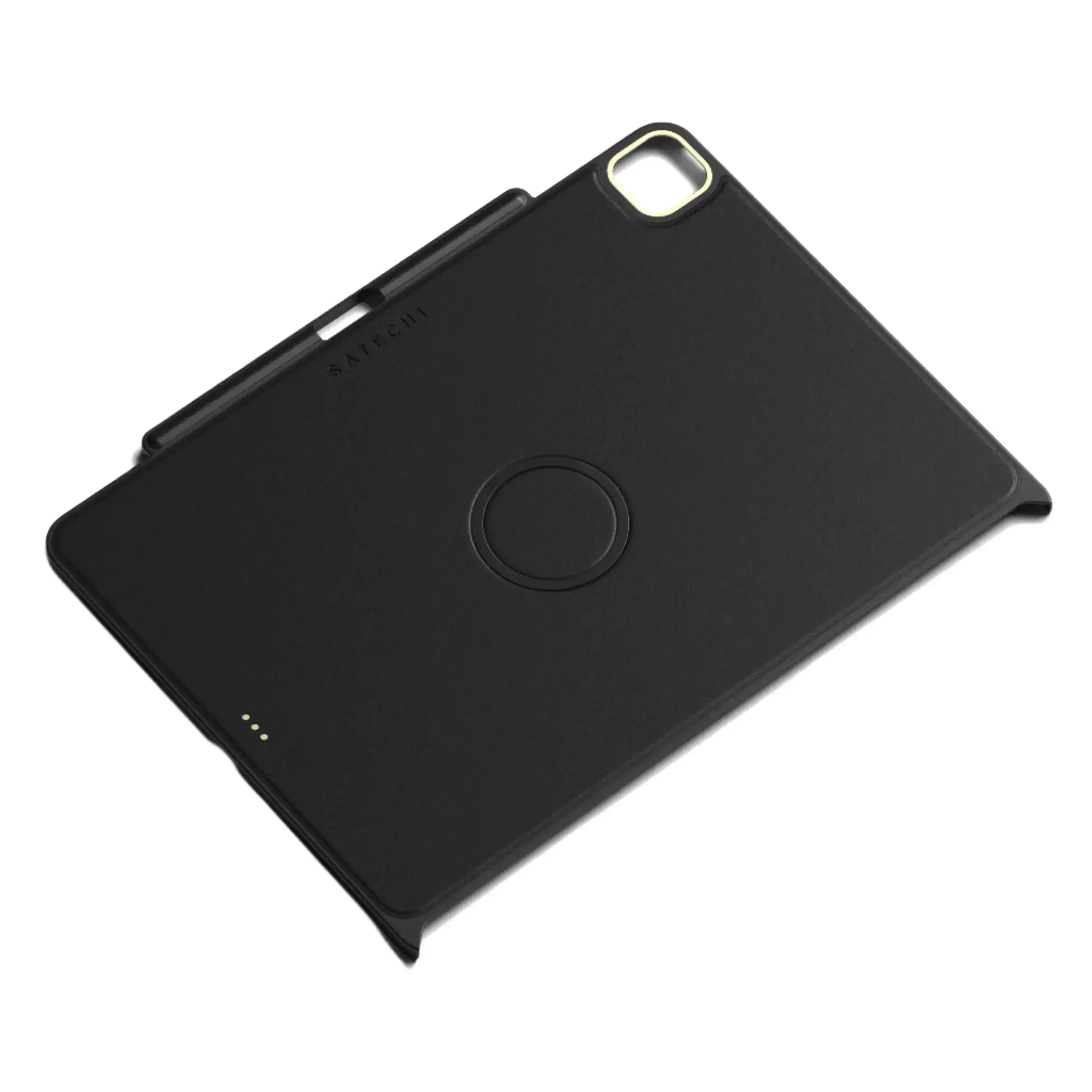 Czarna wegańska skórzana etui magnetyczne na iPad Pro z miejscem na aparat i rysik