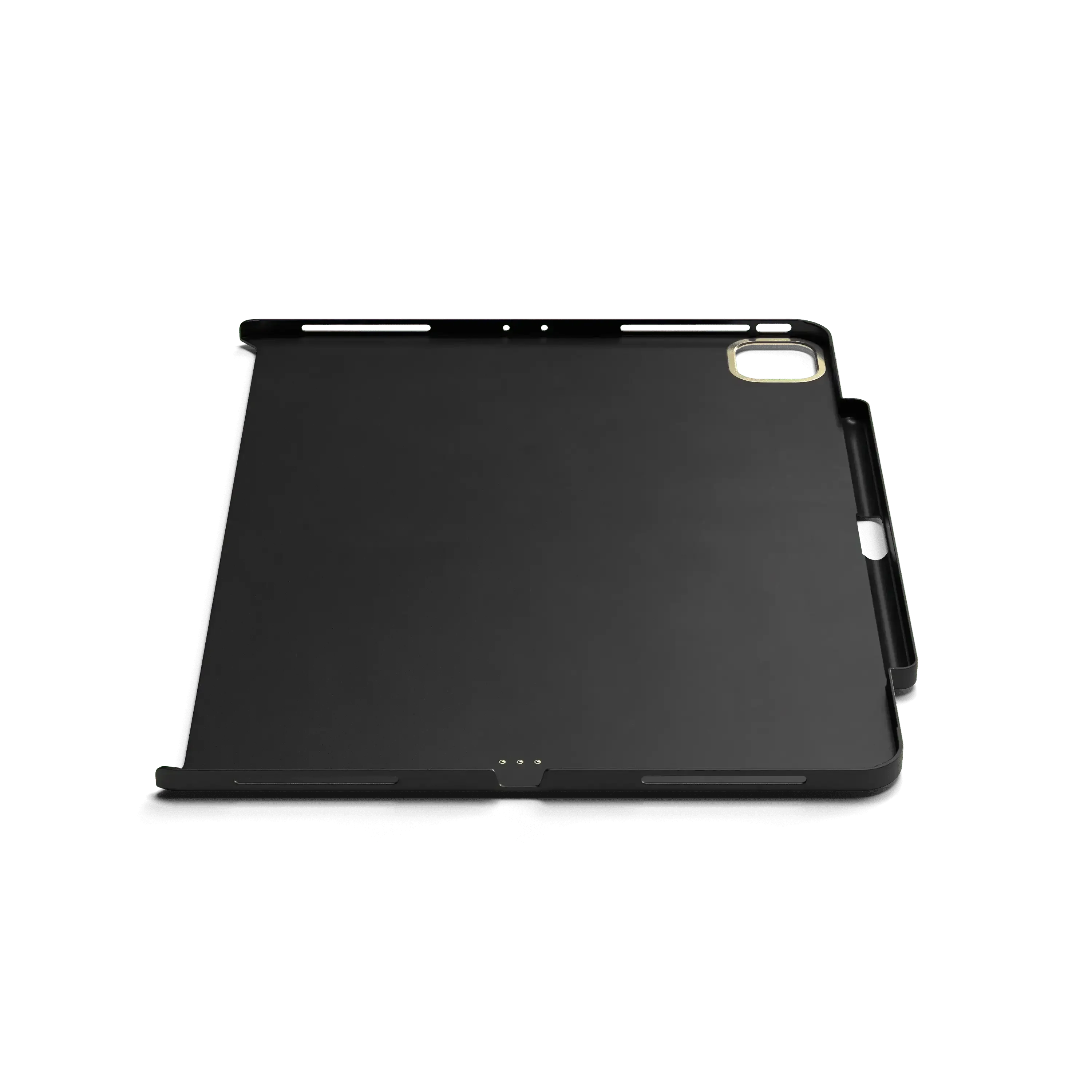 Czarna etui magnetyczne z wegańskiej skóry na iPad Pro, miejsce na rysik, wycięcie na aparat