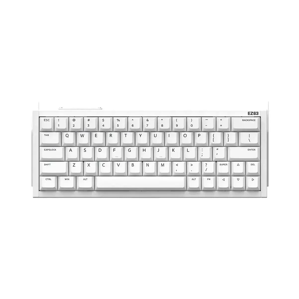 Biała klawiatura mechaniczna EZ63, minimalistyczny design, idealna do biura i Home Office