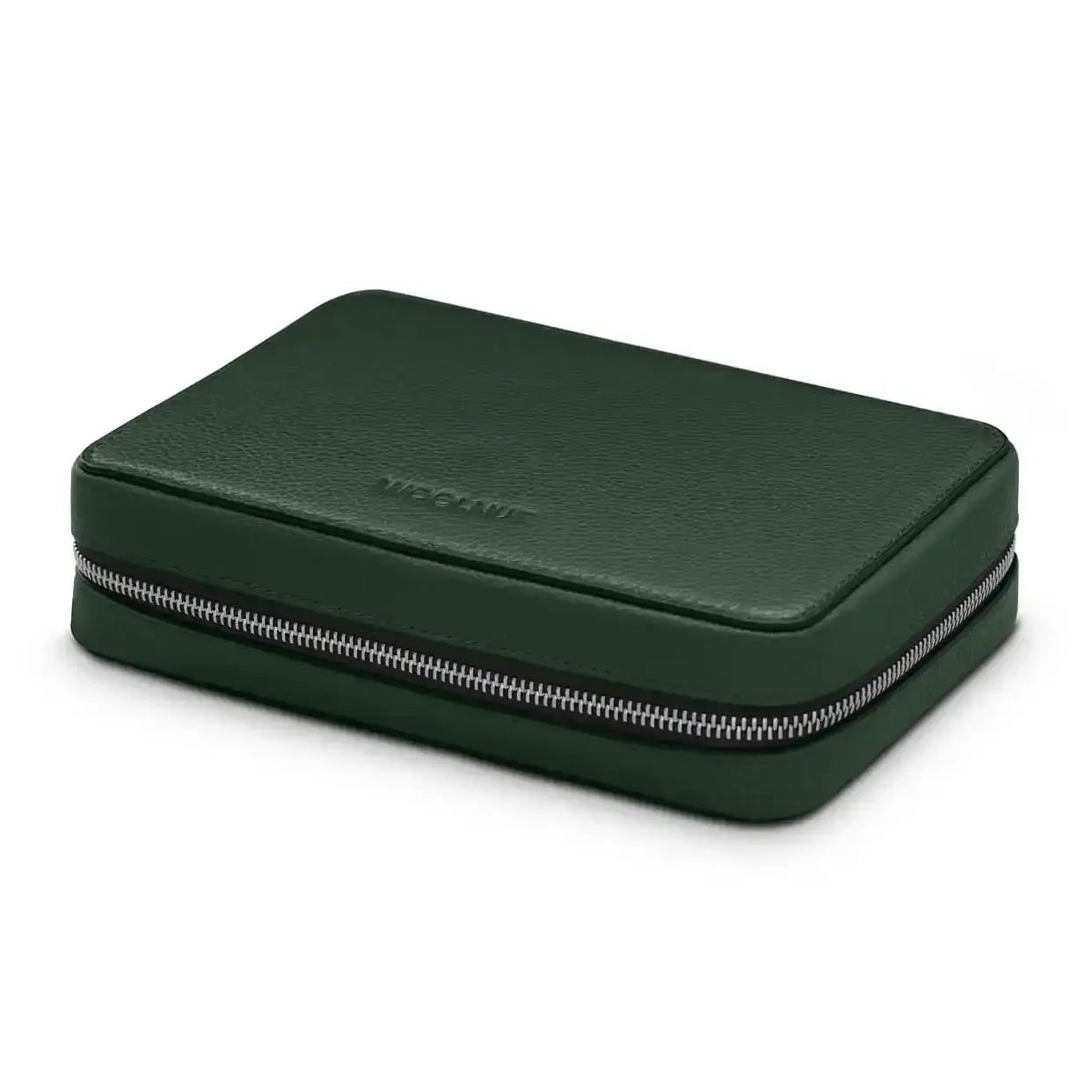 Zielony organizer na akcesoria biurowe z zamkiem, prostokątny, elegancki design