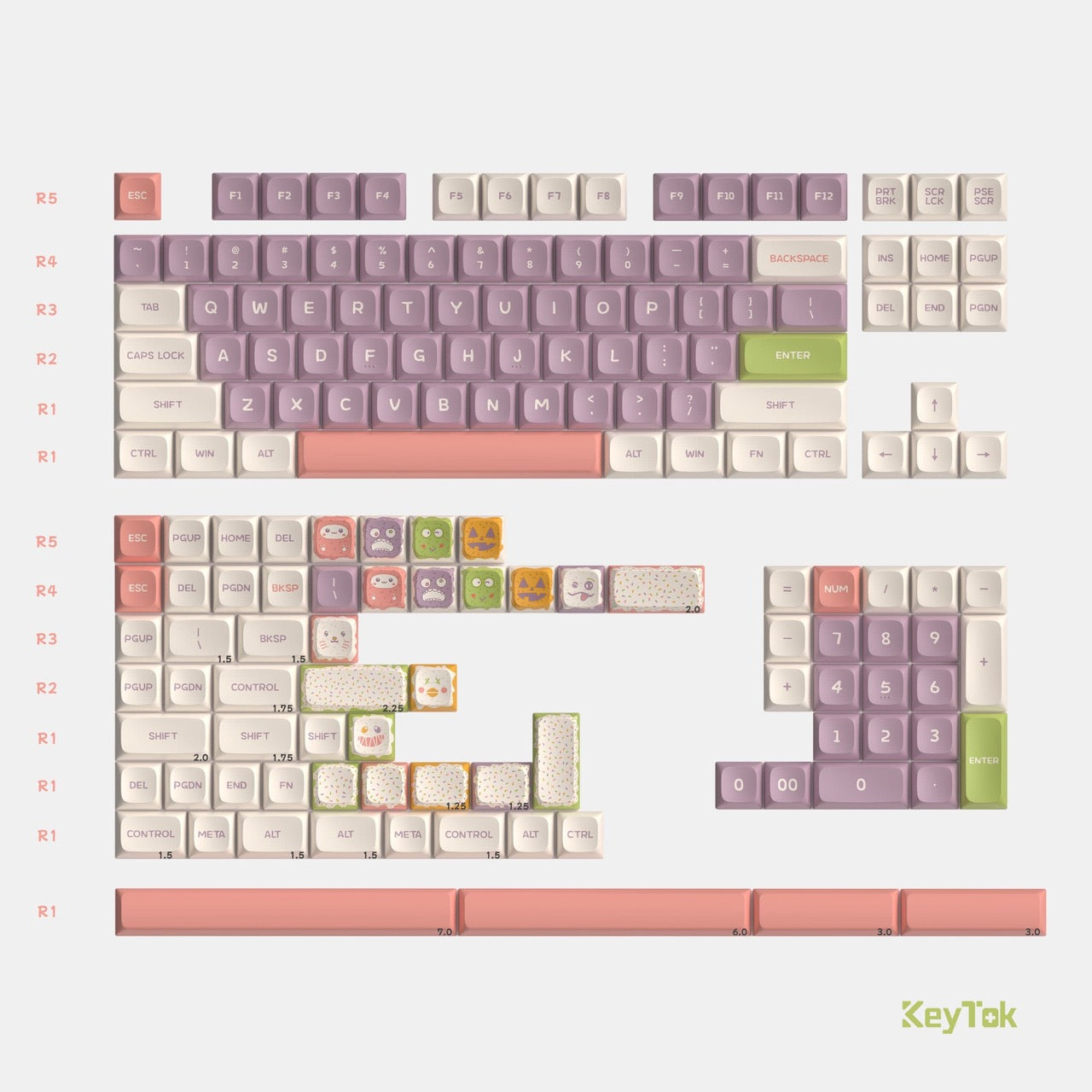 KeyTok - Sweet Monster Dye-Sub KDA PBT Keyaps