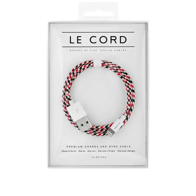 Czerwono-czarny kabel Lightning w oplocie tekstylnym 1,2m do ładowania i synchronizacji