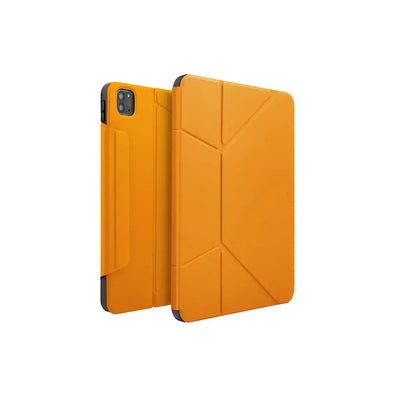 Pomarańczowe etui ochronne na tablet z geometrycznym wzorem, akcesorium biurowe
