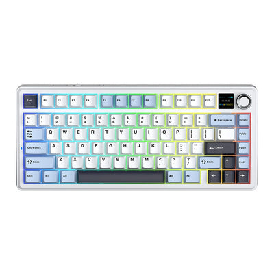 AULA - F75 MAX Mechanical Keyboard with TFT Screen - Klawiatura Mechaniczna - Glacier Blue