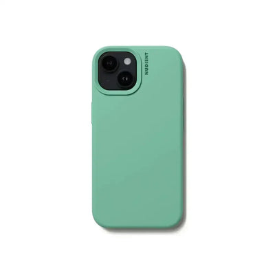 Miętowe etui na smartfon, minimalistyczne, widoczne miejsce na obiektywy aparatu