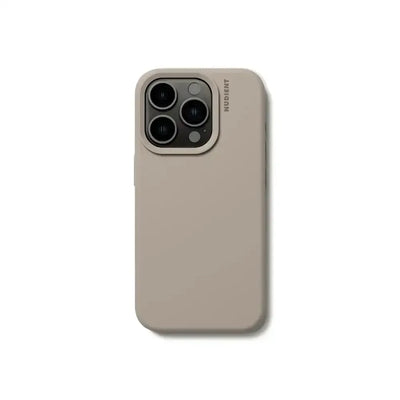 Beżowe etui na smartfon z wycięciem na aparat, minimalistyczny design