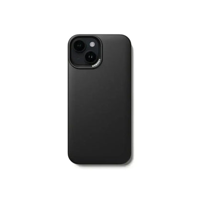 Czarny etui na smartfona, minimalistyczny design, ochrona telefonu, akcesorium biurowe