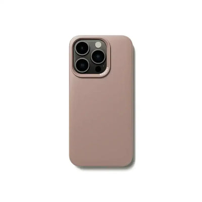 Beżowe etui ochronne na smartfon z trzema obiektywami, minimalistyczny design