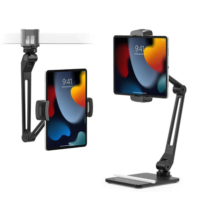 Regulowany stojak na tablet iPad do biurka lub montażu pod biurkiem, akcesoria home office