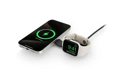 Ładowarka indukcyjna do telefonu i smartwatcha na biurko, minimalistyczny design