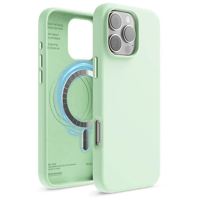 Miętowy silikonowy case MagSafe do iPhone, ochrona telefonu, minimalistyczny design