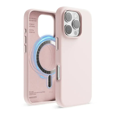 Różowe etui magnetyczne na iPhone 15 Pro z ochroną aparatu, kompatybilne z MagSafe