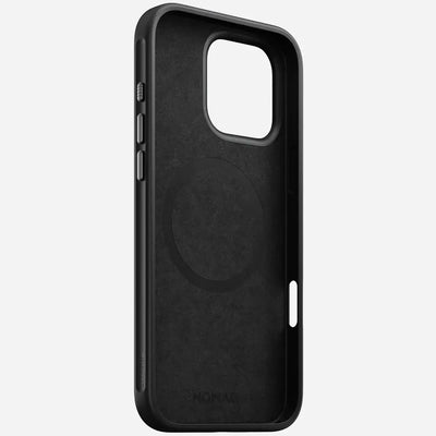 Czarna ochronna obudowa do telefonu, etui z okrągłym wzorem na pleckach, minimalistyczny design.