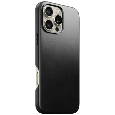 Czarne etui na smartfon z trzema obiektywami, minimalistyczny design