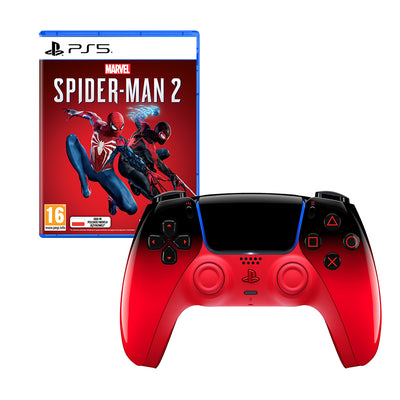 Sony - Kontroler DualSense Hyperpop Techno Red + Marvel's Spider-Man 2 - Zestaw