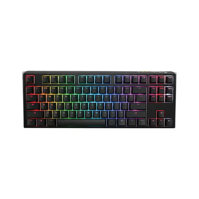 Czarna klawiatura mechaniczna z podświetleniem RGB do biura i home office.