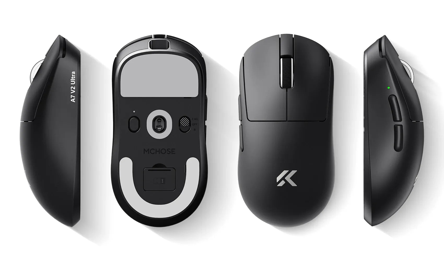 MCHOSE - A7 V2 Pro Lightweight All-round Wireless Gaming Mouse Black - Myszka Bezprzewodowa