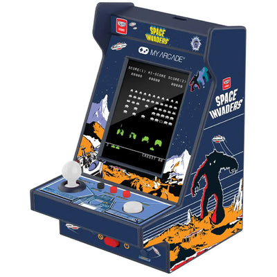 Mini automat arcade Space Invaders retro, joystick, gra elektroniczna, dekoracja biurka