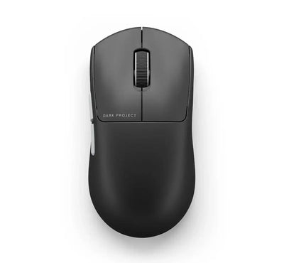 Czarna, bezprzewodowa mysz komputerowa Dark Project, ergonomiczna do biura i home office.