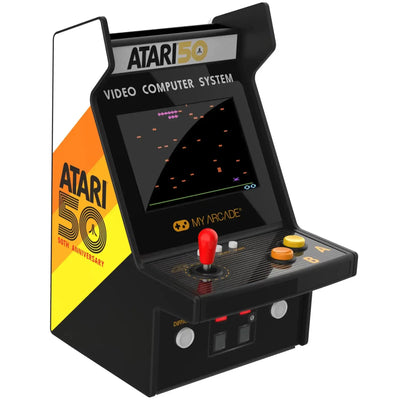 Miniaturowy automat arcade Atari 50, retro konsola do gier, joystick, kolorowy ekran