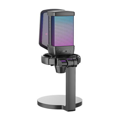 Fifine - AmpliGame - Q6 USB Condenser Microphone with RGB - Mikrofon Pojemnościowy Studyjny USB