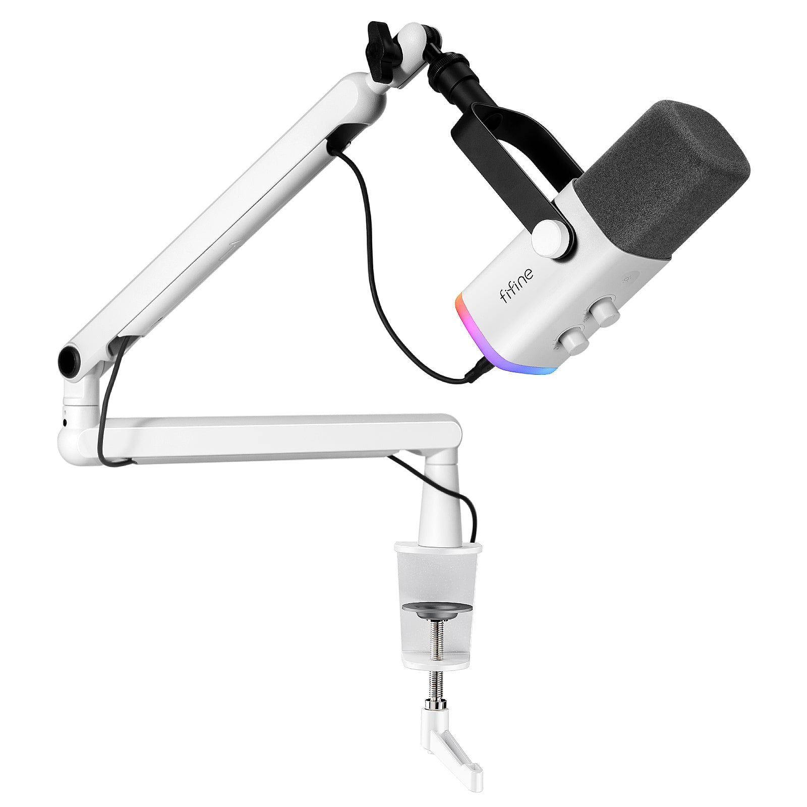 Fifine - AmpliGame - TAM8 Studio Dynamic Microphone With Boom Arm Stand - Studyjny Mikrofon Dynamiczny XLR/USB z Pantografem