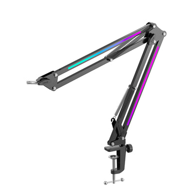 Fifine - AmpliGame - BM38 RGB Microphone Boom Arm Stand - Statyw Biurkowy do Mikrofonu