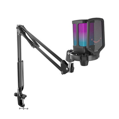 Fifine - AmpliGame - Q6T USB Condenser Microphone with RGB - Mikrofon Pojemnościowy Studyjny USB z Ramieniem