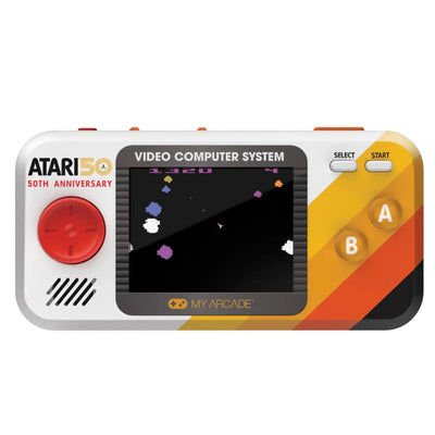 Konsola przenośna Atari 50th Anniversary z kolorowym ekranem i przyciskami do gier retro
