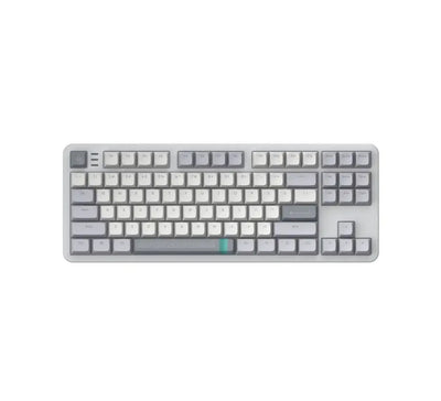 Klawiatura mechaniczna TKL w odcieniach szarości, idealna do nowoczesnego biura