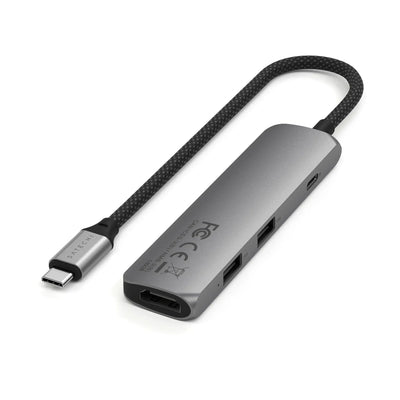 Wielofunkcyjny adapter USB-C z wieloma portami do biura, kolor szary