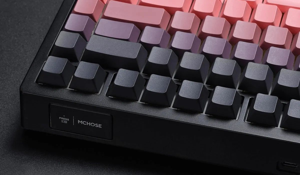 MCHOSE - G75 Pro Tri-Mode Black Pink - Bezprzewodowa Klawiatura Mechaniczna