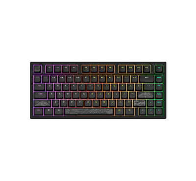 Klawiatura mechaniczna RGB, czarna, podświetlenie LED, ozdobne keycapy, desk setup