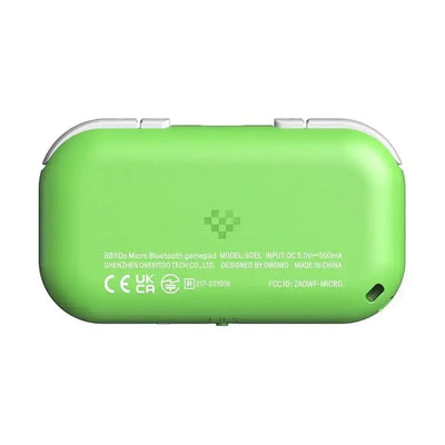 Zielony kontroler Bluetooth do gier, kompaktowy gamepad biurowy, widok z tyłu