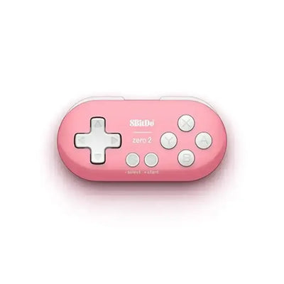 Różowy bezprzewodowy gamepad 8BitDo Zero 2 z białymi przyciskami, akcesorium gamingowe
