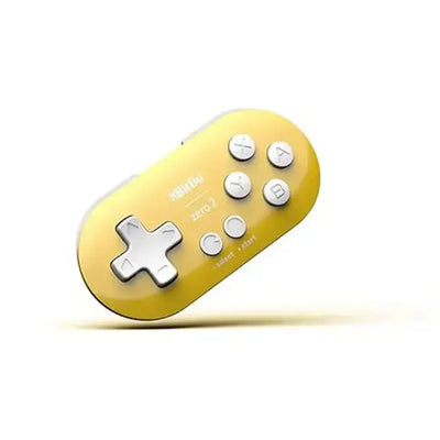 Żółty gamepad 8BitDo Zero 2 z białymi przyciskami, kontroler do gier retro