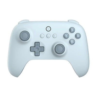 Biały bezprzewodowy kontroler do gier, nowoczesny gamepad do komputera lub konsoli