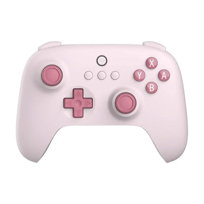 Różowy bezprzewodowy gamepad Bluetooth z przyciskami kierunkowymi do gier