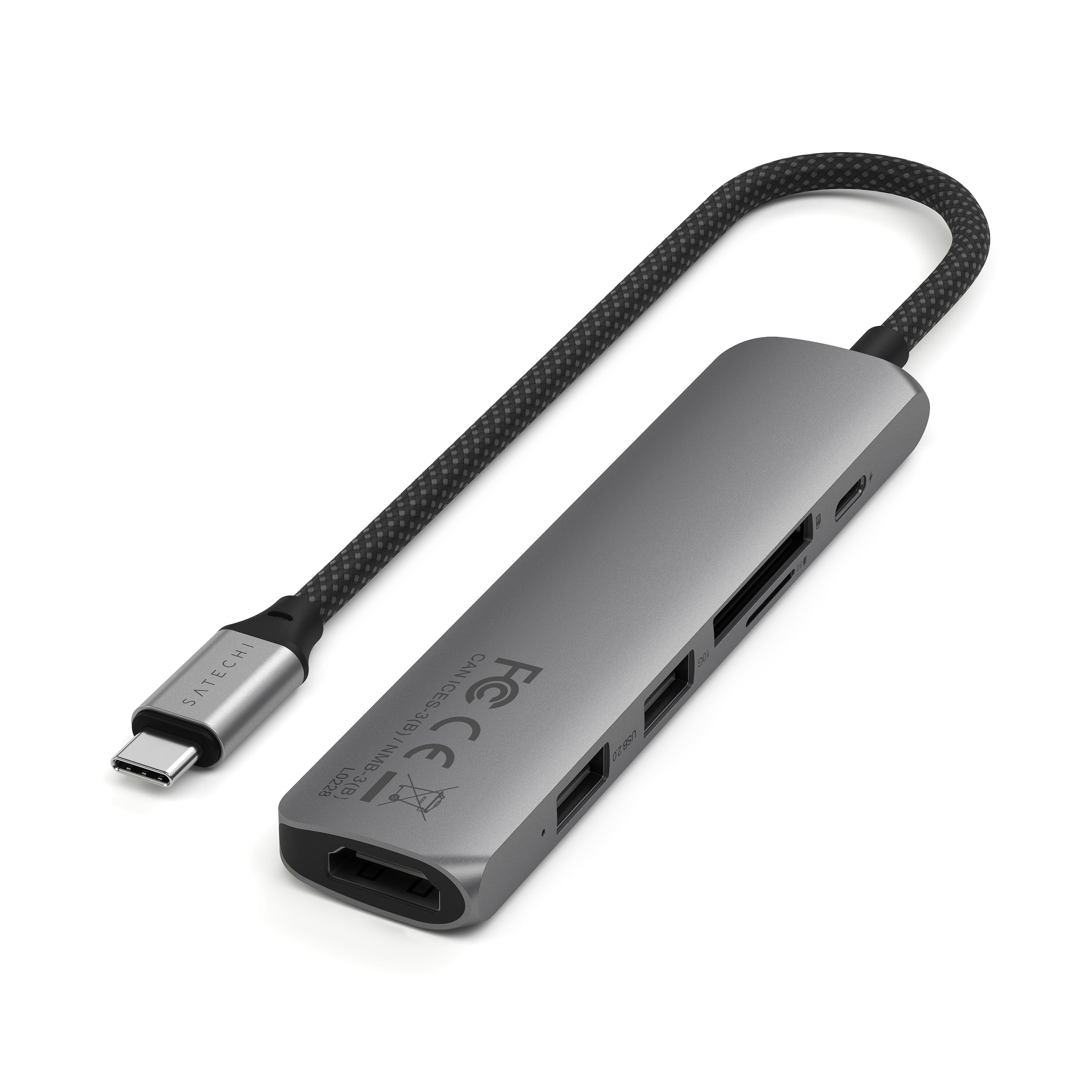 Satechi - 6-in-1 USB-C Slim Multiport Adapter - Wieloportowy Adapter USB-C