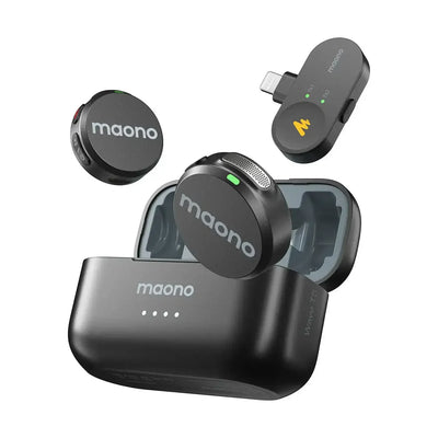 Bezprzewodowy mikrofon Maono z etui ładującym, idealny do biura i pracy zdalnej