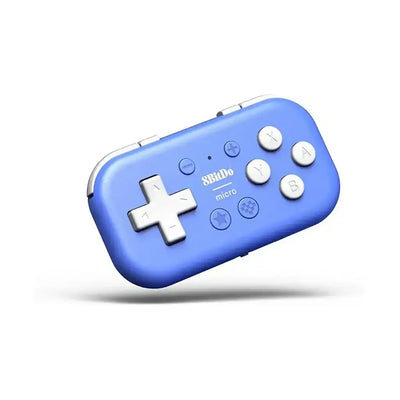 Niebieski gamepad 8BitDo Micro z białymi przyciskami, kontroler do gier, akcesoria gamingowe