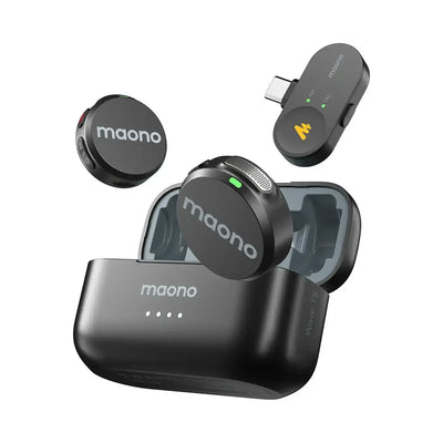 Bezprzewodowy mikrofon Maono z etui ładującym, zestaw do nagrywania dźwięku USB-C