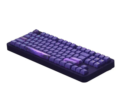 Fioletowa klawiatura mechaniczna z podświetleniem LED, personalizowane keycapy