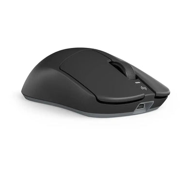 Czarna myszka bezprzewodowa biurowa, ergonomiczny design, akcesorium do home office
