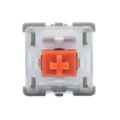 Pomarańczowy switch do klawiatury mechanicznej, widok z góry, akcesorium do biura